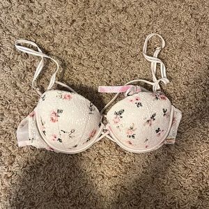 PINK floral push-up bra